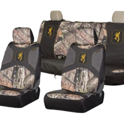 Browning Buckmark Branding And Mossy Oak Country Camo Seat Cover Set For Back Bench Seat