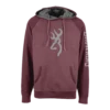 Browning Women's BRI Pullover Hunting Hoodie With Buckmark Print And Pocket, Burgundy/Grey
