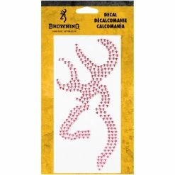 Browning Buckmark Car Decal, Pink Rhinestone, 6-in
