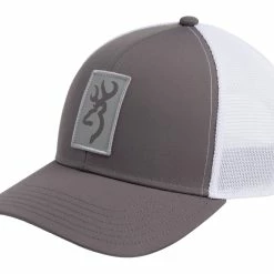 Browning Beacon Hunting Mesh Back Baseball CaP With Adjustable Closure, Grey/White