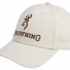 Browning Deluxe Hunting Baseball CaP With Adjustable Closure, TauPe/Brown