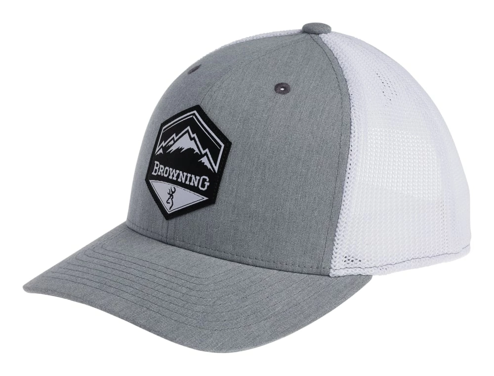 Browning Mountain Buck Hunting Mesh Back Baseball CaP With Adjustable Closure, Grey/White 1 Browning Mountain Buck Hunting Mesh Back Baseball CaP With Adjustable Closure, Grey/White