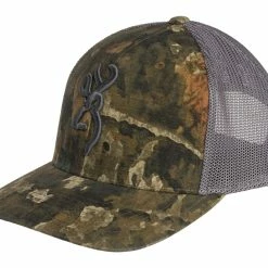 Browning TDX Hunting Mesh Back Baseball CaP With Adjustable Closure, Camo/Grey