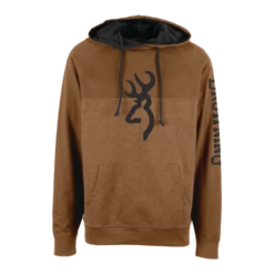 Browning Men's Peak Pullover Hunting Hoodie With Buckmark Print And Pocket, Brown/Black