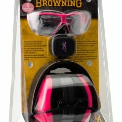 Browning Junior Eyewear & Earmuff Shooting Range Kit, Pink/Black