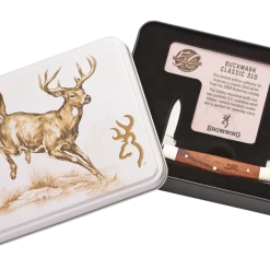 Browning Buckmark Classic 310 Stockman Folding Knife W/ 50th Anniversary Gift Tin -Berkley shop browning retro tin deer knife 9aa3996a beb3 4120 9675 d6eb20c0c27e