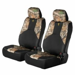 Browning Buckmark Branding RealTree Camo Seat Cover, Black & Camo, 2-pk