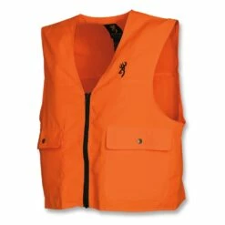 Browning Unisex Safety Blaze High Vis Hunting Vest With Large FlaP Pockets, Orange